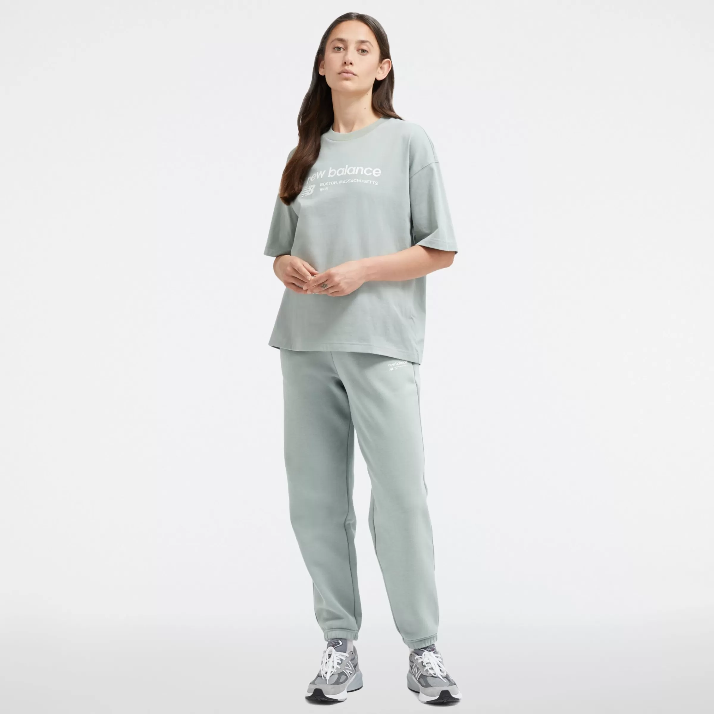 WOMEN New Balance Clothing | Women'sLinear Heritage Jersey Oversized T-Shirt